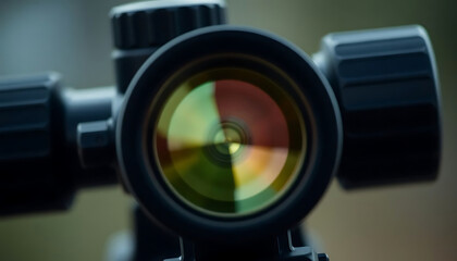 close up view of a camera lens