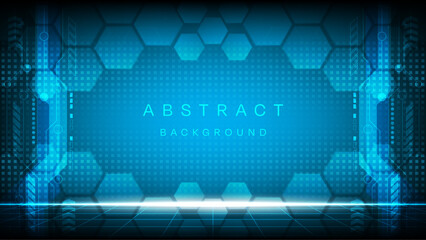 Blue Futuristic Abstract technology background Hi-tech system concept vector illustration