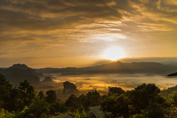 Golden sky sunrise dramatic beautiful landscape view. Dawn sky gold dusk time cloudscape with sunlight. Dramatic sunset scenic landscape. Beautiful landscape sunshine nature
