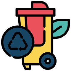 trash bin recycle world environment filled outline icon