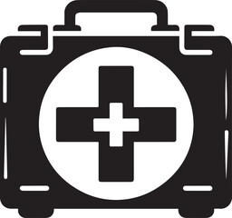 Obraz premium first aid kit logo vector illustration, first aid kit silhouette vector icon