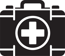 Fototapeta premium first aid kit logo vector illustration, first aid kit silhouette vector icon