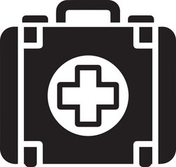 Obraz premium first aid kit logo vector illustration, first aid kit silhouette vector icon
