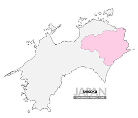 日本地図 四国 徳島県 県境無し 03