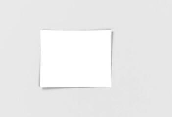 Fototapeta premium Clean white square paper mockup on grey background, isolated with clipping path, document, sheet