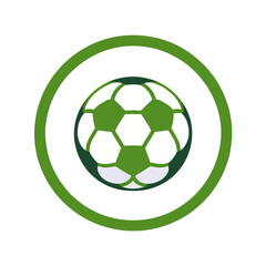 Obraz premium Soccer-ball-icon-with-green-circle