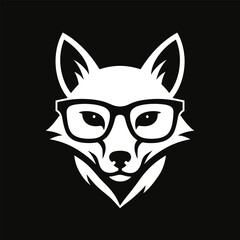 A cool fox wearing sunglasses, set against a sharp black-and-white background for a sleek, modern look.