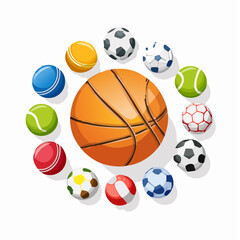 set of sports balls