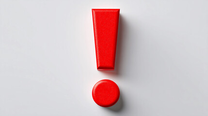 Bold red exclamation mark and circle on white background