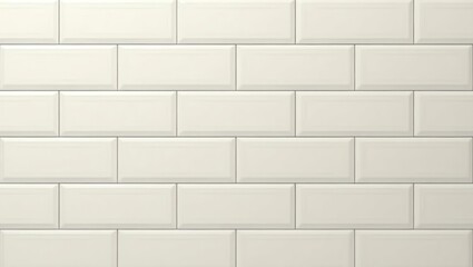 Fototapeta premium Close Up of Cream Subway Tile Wall with Clean Modern Design