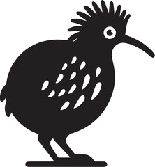 kiwi birds in black silhouette design