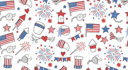 Obraz premium Patriotic Celebration Pattern