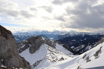 swiss alps in winter