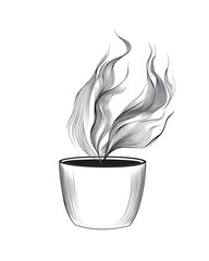 Realistic and artistic illustrations of coffee beans, brewing equipment, coffee cups, baristas, coffee farms, roasting processes, and café scenes