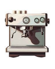 Realistic and artistic illustrations of coffee beans, brewing equipment, coffee cups, baristas, coffee farms, roasting processes, and café scenes