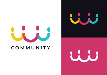 This is a simple smiling comunity logo. This logo is suitable for community, social movements, foundation and the like.