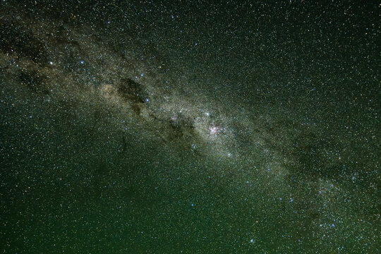 Stargazing at the night sky and milky way