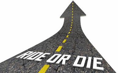 Ride or Die Road Arrow Up Loyal Partner Team Travel Together 3d Illustration