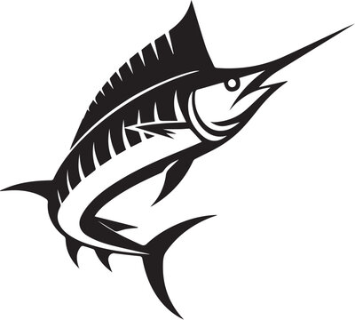 marlin fish vector art illustration
