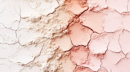 Fototapeta premium Powder textures, light & blush, cracked earth