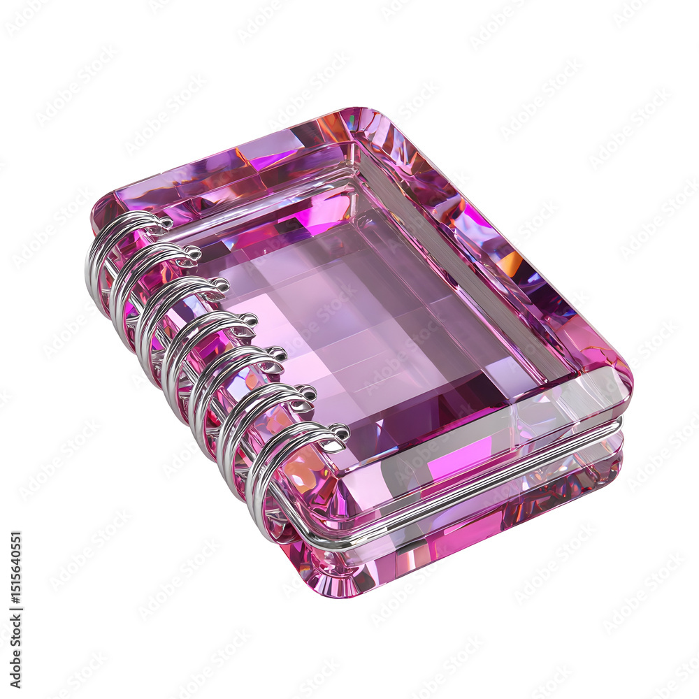 Poster Mesmerizing transparent purple crystal prism with a captivating faceted geometric design creating a striking and visually stunning effect