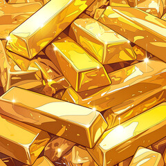Shiny Gold Bars and Coins: Luxury, Wealth, and Investment Symbolism