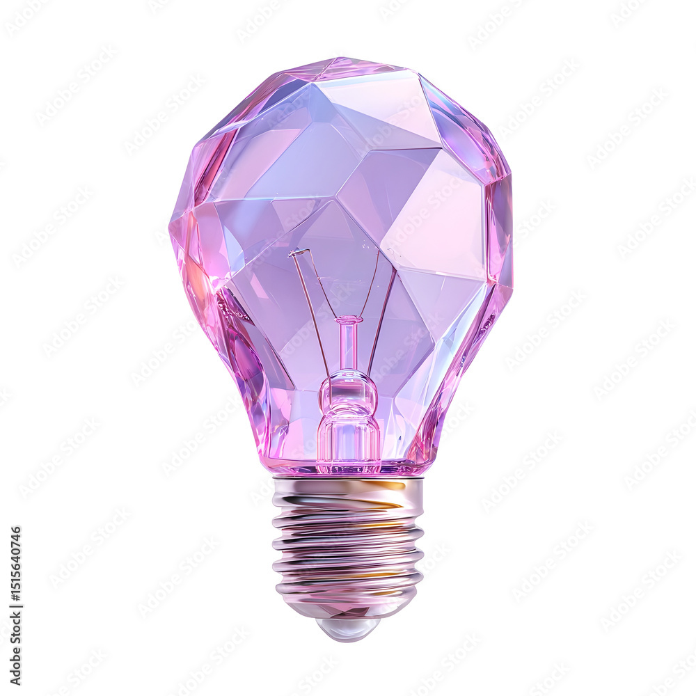Poster a striking multifaceted crystal light bulb icon representing bright ideas innovation and creative th