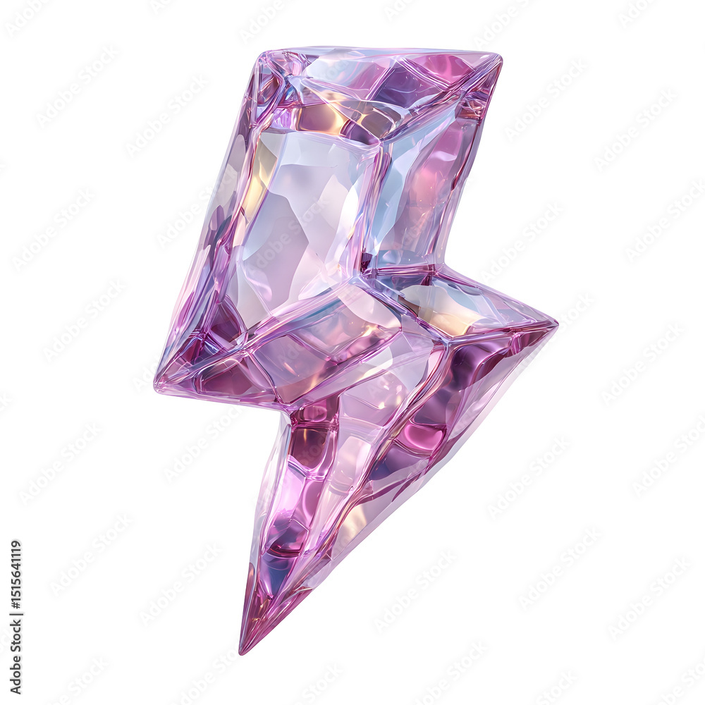 Aufkleber vibrant faceted crystal shape with an electrifying luminous design evoking an electricity or energy 