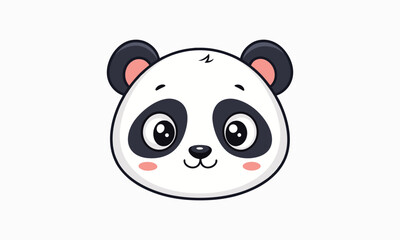 Adobe Illustrator ArtAdorable Kawaii Panda Face Illustrationwork