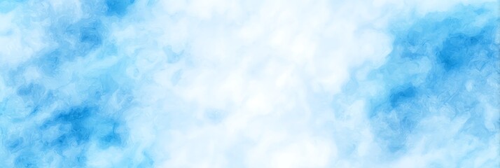 Serene pastel blue watercolor sky nature landscape artistic illustration tranquil environment aerial view calm concept