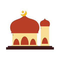 Moslem mosque with brown color. building for Moslem to pray