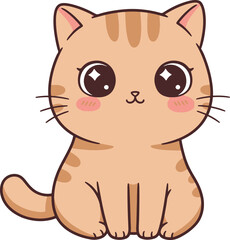 Cute Kawaii Cartoon Cat 