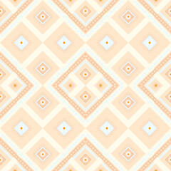Geometric ethnic textile pattern in beige and orange tones