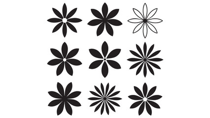 Obraz premium Elegant Black Flower Designs Set Perfect for Textile Prints Invitations and Decoration Projects
