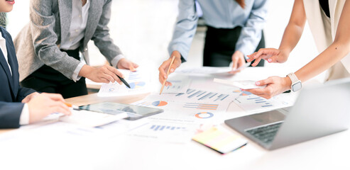 Business discussing meeting working and brainstorming new business project finance investment in...