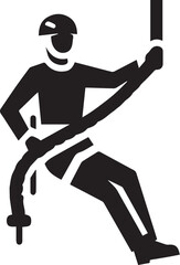 Rappelling Silhouette Vector Illustration