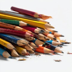 A Pile of Used Colored Pencils