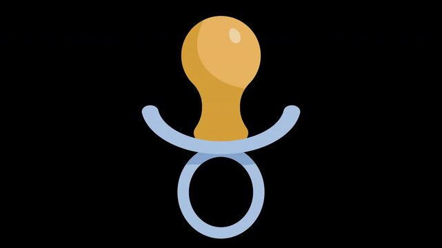 Animated Pacifier Illustration Isolated on a Transparent Background for Baby Care Content