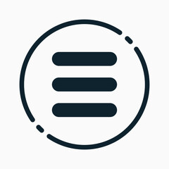 Design Illustration graphic of hamburger icon with glyph style. Suitable for UI, mobile design, web design, etc.