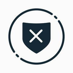 Design Illustration graphic of unprotected icon with glyph style. Suitable for UI, mobile design, web design, etc.