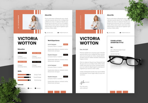 Orange And Black UI UX Designer Resume