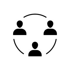 Work crew icon. Simple glyph style. Partners, group, community, user, unity, collaboration, teamwork concept. Solid symbol. Vector illustration isolated.