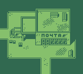 City ​​street building pixel background, game assets 2-bit sprite, puzzle maze, labyrinth. Design for web, mobile app, vector illustration.