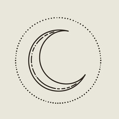 Minimalist Black Crescent Moon Silhouette Vector22