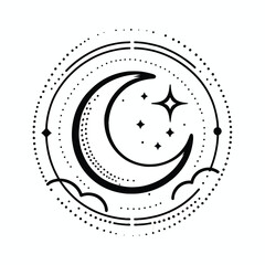 Obraz premium Minimalist Black Crescent Moon Silhouette Vector14