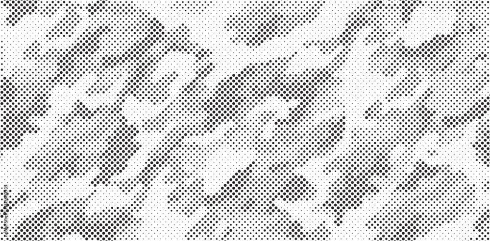 Leinwandbilder abstract halftone seamless camouflage pattern. repeating digital dotted hexagonal camo military text