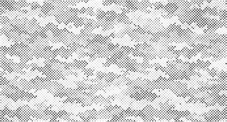Abstract halftone seamless camouflage pattern. Repeating digital dotted hexagonal camo military texture background. Abstract modern fabric textile ornament. Vector illustration.