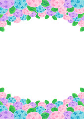 アジサイの水彩背景イラスト