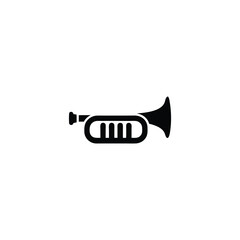trumpet icon black silhouette music vector