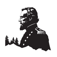 Silhouette of a woman in a black dress with a scarf, her profile illustrating modern business fashion